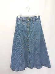◇ ⊂ Mila Owen ミラオーウェン デニム 膝下丈 フレア スカート サイズ0 ブルー レディース E  【1506180003569】