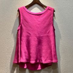 ★お盆期間限定価格★   Drawer ドゥロワー バックリボン ノースリーブ ニット プルオーバー チュニック ピンク SIZE1 ユナイテッドアローズ 定価¥58300
