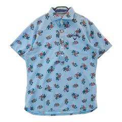 サイズ：L CALLAWAY キャロウェイ レッドレーベル 半袖ポロシャツ 花柄 ブルー系 [240101491168] ゴルフウェア メンズ ストスト