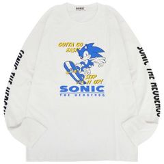 ソニック Tシャツ 長袖 セガ ゲーム バック プリント 刺繍 スケボー SONIC THE HEDGEHOG sc1251-13-A