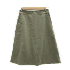 B&Y ユナイテッドアローズ BEAUTY&YOUTH ビューティー&ユース フレアスカート ミモレ丈 M カーキ /MS30