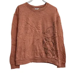 Disney キャラクタースウェット トレーナー L ピンク プルオーバー 裏起毛 古着卸 アメリカ仕入 a612-5187