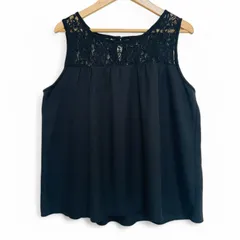 イング　シャツ・ブラウス　ノースリーブ　Mサイズ　黒　ブラック　レース