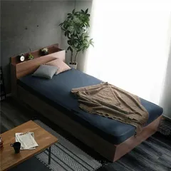 チェスト ベッド ダブル 約幅149.4cm ブラックオーク 引出付き 宮付き 収納付 ベッドフレーム ベッドルーム マットレス別売〔代引不可〕