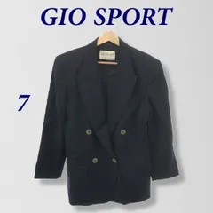 GIO SPORT ジオスポーツ テーラードジャケット ダブルブレステッド ダブルボタン アウター 長袖 レディース ブラック 7 キュプラのサムネイル
