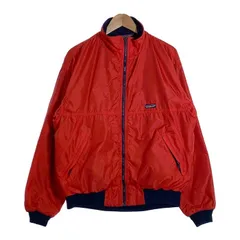 80`s~ patagonia パタゴニア シェルドシンチラジャケット 内フリース レッド ネイビー USA製 Size L