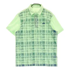 サイズ：M ADIDAS GOLF アディダスゴルフ  半袖ポロシャツ チェック柄 グリーン系 [240101327785]# ゴルフウェア メンズ ストスト