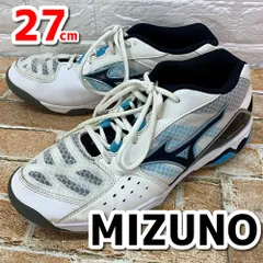MIZUNO ミズノ テニスシューズ ホワイト×ブルー系  サイズ27㎝ USED 現状品 YMT10-021-07