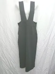 ◇ Re:EDIT リエディ Vネック ジャンバースカート ロング ワンピース サイズM ブラック レディース P  【1407260018889】