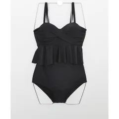 ☆ ブラック ☆ L ☆ レディース水着 フリル ykadb1 レディース 水着 フリル ビキニ タンキニ ツイスト ハイウエスト 体型カバー セットアップ 上下セット かわいい 露出控えめ ワイヤー 胸 おしゃれ ビーチ 海 プール