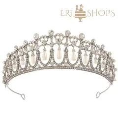 【人気商品】バロック クラウン パール ウェディング ティアラ ヘア アクセサリー ラインストーン ヘッドドレス プリンセス ブライダル ダイヤ 花嫁 姫系 記念写真 結婚式 披露宴 発表会 イベント パーティー カチューシャ 髪飾り レディース 結婚式
