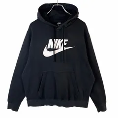 ナイキNikeプルオーバーパーカーフーディスウッシュロゴプリント黒ブラックフェード白ホワイトvvintageヴィンテージ40710