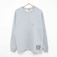 L/古着 ウィルソン 長袖 スウェット メンズ 00s ワンポイントロゴ クルーネック グレー 霜降り 24oct02 中古 スエット トレーナー トップス
