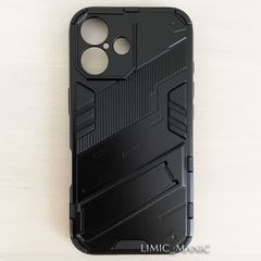 iPhone 16 ケース スマホ バンパー アーマー スタンド マグネットホルダー対応 ブラック 黒 黒色 アイフォン