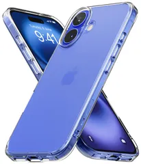 【在庫セール】黄ばみにくい 耐黄変 落下防止 PC+TPU 耐衝撃 米軍MIL規格取得 半透明 FUSION クリアケース スマホケース ケース スマホカバー アイフォン16 16 (ストラップホールあり) - 【Ringke】iPhone Matte Cle