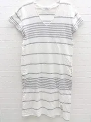 ◇ URBAN RESEARCH Sonny Label Vネック 総柄 パイル 半袖 ロング ワンピース サイズFREE ホワイト グレー レディース  【1002800363537】