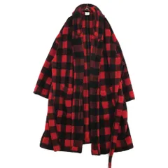 VETEMENTS (ヴェトモン) 17AW Bathrobe Fleece Coat チェック ガウン フリース コート レッド MH17JA13のサムネイル