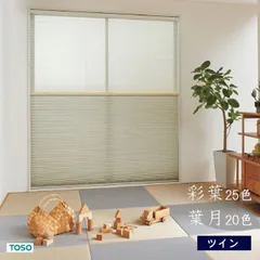 TOSO プリーツスクリーン 和紙調【彩葉】【葉月】【サイズ：幅80.5cm〜120cm×高さ30〜60cmの範囲】【ツインスタイル】【チェーン操作】トーソー しおり25 和室 調光 送料無料