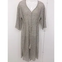 ◇ ◎ ROPE PICNIC ロペピクニック 花柄 フラワー 長袖 ロング ワンピース サイズ38 グレージュ レディース  【中古】 【1204090000332】