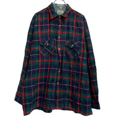 長袖 チェックシャツ XL レッド ネイビー グリーン ボタン ビッグサイズ 胸ポケット カジュアルシャツ 古着卸 アメリカ仕入 a702-5624