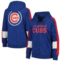【送料無料】 ニューエラ レディース Tシャツ トップス Women's New Era Royal Chicago Cubs Colorblock Full-Zip Hoodie Cub Blue