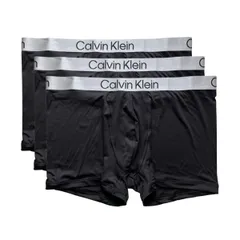 カルバンクライン Calvin Klein(CK) 下着 ボクサーパンツ トランク 3枚組 セット 前閉じ ロゴ アンダーウェア NP2851O 002 メンズ ブラック