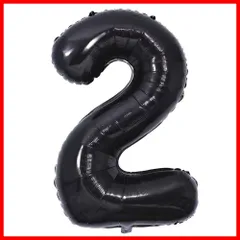 【人気商品】【在庫処分】【特価商品】【在庫セール】【特別セール】Vthoviwa 約100cm バルーンアルミ2 ヘリウム風船 数字バルーン2ブラック 誕生日 カーニバル 飾り付け記念日パーティー装飾ブラック2 男女兼用 40インチ 大きい
