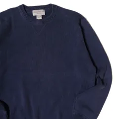 90's オーストラリア製 エディーバウアー クルーネック コットン ニットセーター (M) 紺 ネイビー 無地 前V 90年代 旧タグ オールド 白タグ アメリカ古着 USED  ビンテージ ヴィンテージ
