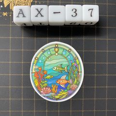 방수 스티커 바다 속 스테인드 글라스풍 일러스트 AX-37