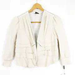 ダブルスタンダードクロージング ダブスタ DOUBLE STANDARD CLOTHING ジャケット ボレロ サテン フリル 綿 F ベージュ kz9702のサムネイル