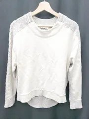 ◇ ⊇ favori　ファヴォリ 異素材　コットン 長袖 ニット サイズ38 ライトベージュ レディース P  【1409250011832】