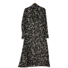 FRAY I.D フレイアイディー 花柄 バックリボンワンピース size0/ブラック系