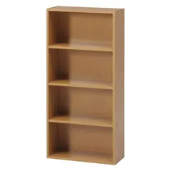 組立商品 81396 固定棚 CD&DVD収納 ビーチ ナチュラル 幅41.8×奥行18.5×高さ89cm 4段 コミック収納ラック 本棚 不二貿易(Fujiboeki)