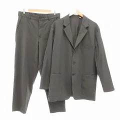 ユニクロ UNIQLO U セットアップ リラックスフィットテーラードジャケット ワイドフィットテーパードパンツ リネン混 XL ダークグレー /UO