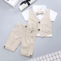 【新品】男の子 フォーマル スーツセット 蝶ネクタイ付き おしゃれ セレモニー 80～120cm 結婚式衣装、誕生日、入園式、発表会