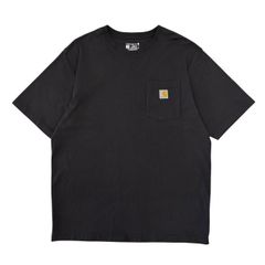 Lサイズ 古着 カーハート Carhartt ポケット Tシャツ LOOSE FIT ワンポイント 厚手 オーバーサイズ ブラック