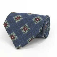 ランバン ブランド ネクタイ 総柄 ペイズリー 小紋柄 シルク イタリア製 PO メンズ ネイビー LANVIN 【中古】