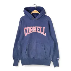 90s チャンピオン USA製 リバースウィーブ スウェットパーカー 刺繍タグ カレッジコーネル大学 ネイビー メンズL