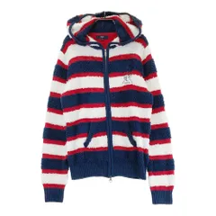 サイズ：LL CALLAWAY キャロウェイ  ニット切替 ボア ジップパーカー ボーダー柄 ネイビー系 [240101482884] ゴルフウェア レディース ストスト