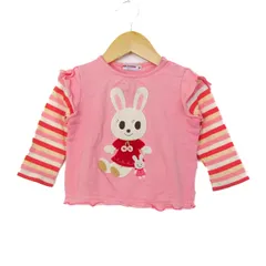 ミキハウス スウェット トレーナー トップス アニマル柄 日本製 ベビー 女の子用 80サイズ ピンク MIKIHOUSE 【中古】