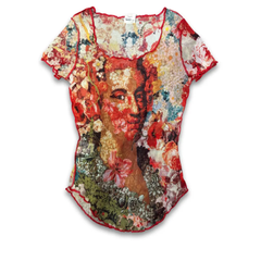 JEAN PAUL GAULTIER　フラワープリントパワーネット半袖　野方店