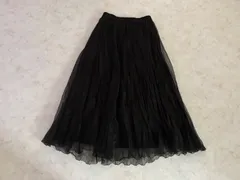 【極美品】XSサイズ   アンタイトル  UNTITLED  シフォンプリーツスカート  ブラック　サイズ0