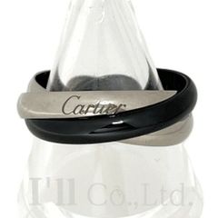 CARTIER　カルティエ　トリニティ　リング　MM　B4095662　750WG　セラミック　＃62　ブランドジュエリー　指輪　22号　K18WG　18金　Au750　ホワイトゴールド　ブラック　クラシック　ロゴ　3連　三連【75417】