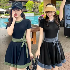 水着 レディース 体型カバー ワンピース水着 フィットネス水着 スポーティー 中学生 高校生 可愛い 体型カバー ビーチウェア お洒落ママ水