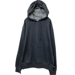 Champion ロゴスウェット パーカー M ダークグレー チャンピオン ワンポイントロゴ 裏起毛 プルオーバー 古着卸 アメリカ仕入 a709-5436