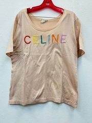 CELINE セリーヌ 刺繍 ロゴ カットソー 半袖 42 M コットン100％