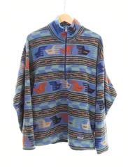 パタゴニア PATAGONIA 90s USA製 ハーフジップ 総柄  フリース ジャケット ネイティブ柄 ジャケット Lサイズ 103MT-1684