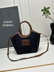 MiuMiu IVY Tote denim  ミュウミュウ トートバッグ　ミニ　ファブリック　デニム