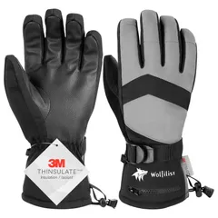WOLFILISTスキーグローブ スノーボード 手袋 防寒グローブ 防水スポーツグローブ アウトドアスノーグローブ 手袋 レディース メンズ 厚手 中綿 裏フリース バイク ウィンター 登山 雪遊び 除雪作業