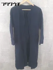 ■ ◎ URBAN RESEARCH DOORS アーバンリサーチ ドアーズ 長袖 ノーカラー コート サイズone ネイビー レディース  【1002800426249】